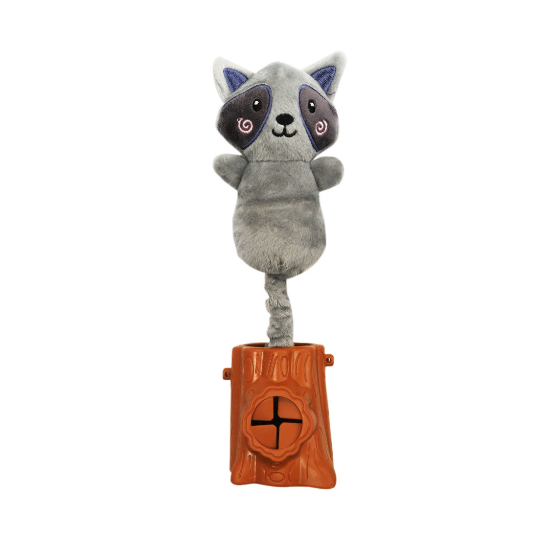 Raccoon 2in1 Soft + Rubber Toy Treat Dispenser