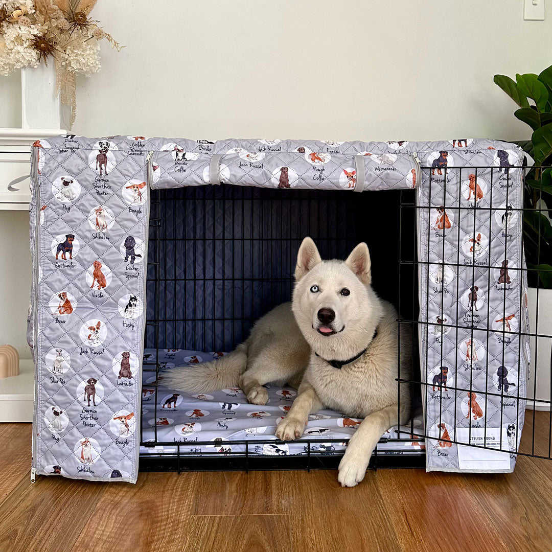 Abstract Pet House, Kings Crown Classic Empire Royal on Contemporary  Simplistic Display, Outdoor & Indoor Portable Dog Kennel with Pillow and  Cover, 5 Sizes, Black White, by Ambesonne 