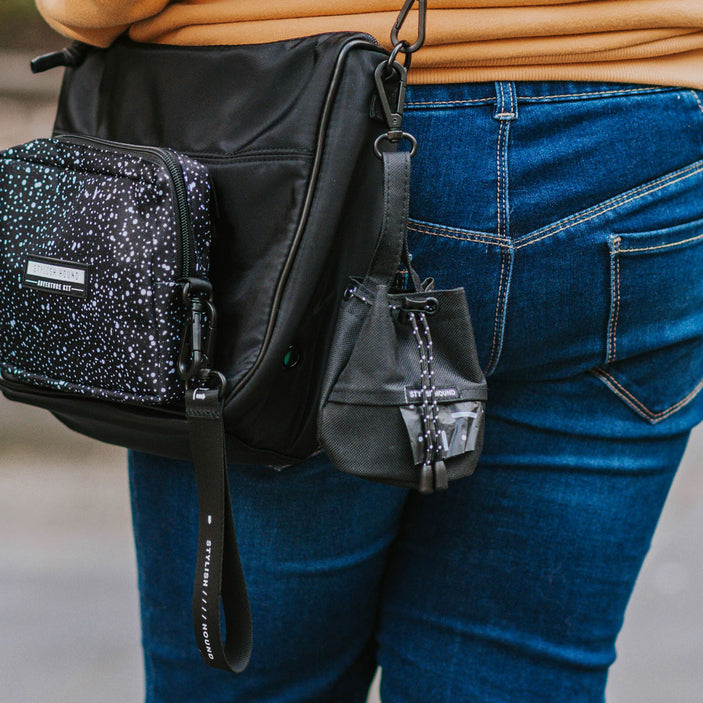 Black Mini Drawstring Satchel