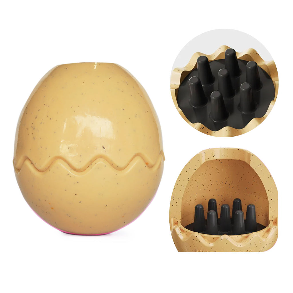 Beige Egg Rubber Food Enrichment Toy