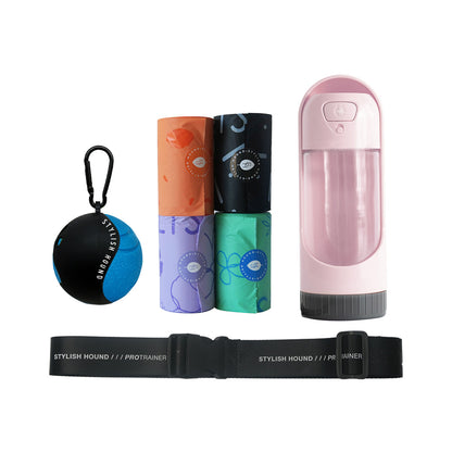 Drink Bottle + Poop Bag + Ball Holder + Tough Ball + Longer Strap