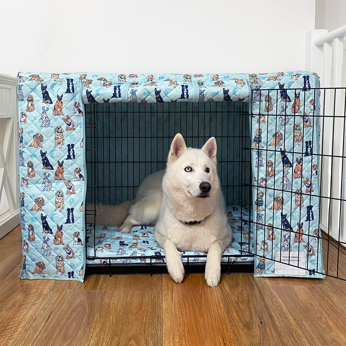 Woof Pack Quilted Crate Cover