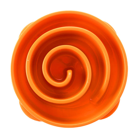 Orange Swirl Slow Feeder Bowl