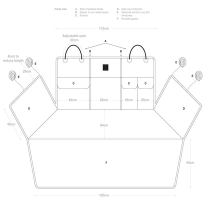 Happy Pack Car Boot Cover with Drawstring Bag