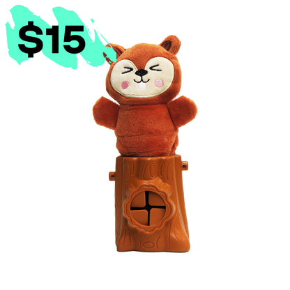 Squirrel 2in1 Soft + Rubber Toy Treat Dispenser