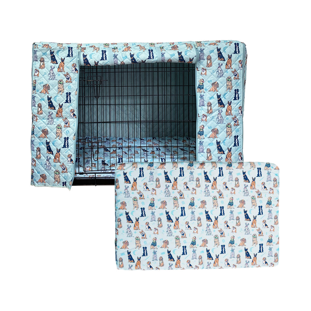 Quilted Crate Cover +  Mattress & Mattress Cover + Crate Blanket