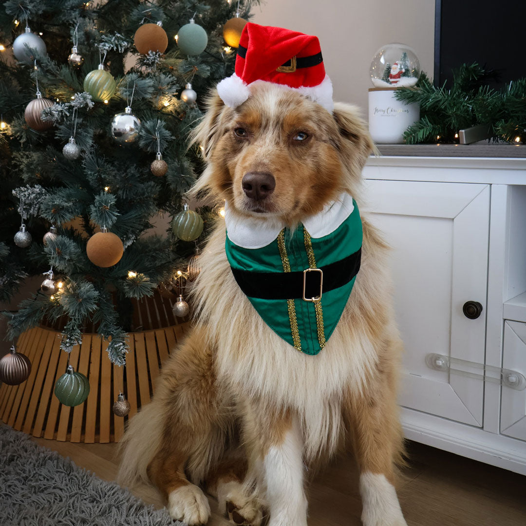 Christmas Elves Tie-On Dog store Bandana