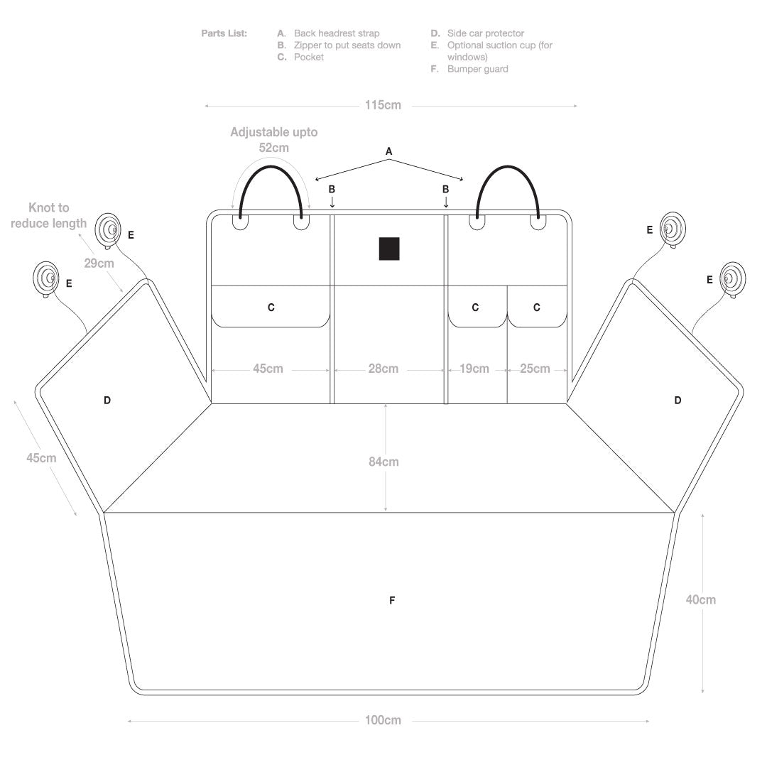 Evergreen Car Boot Cover with Drawstring Bag