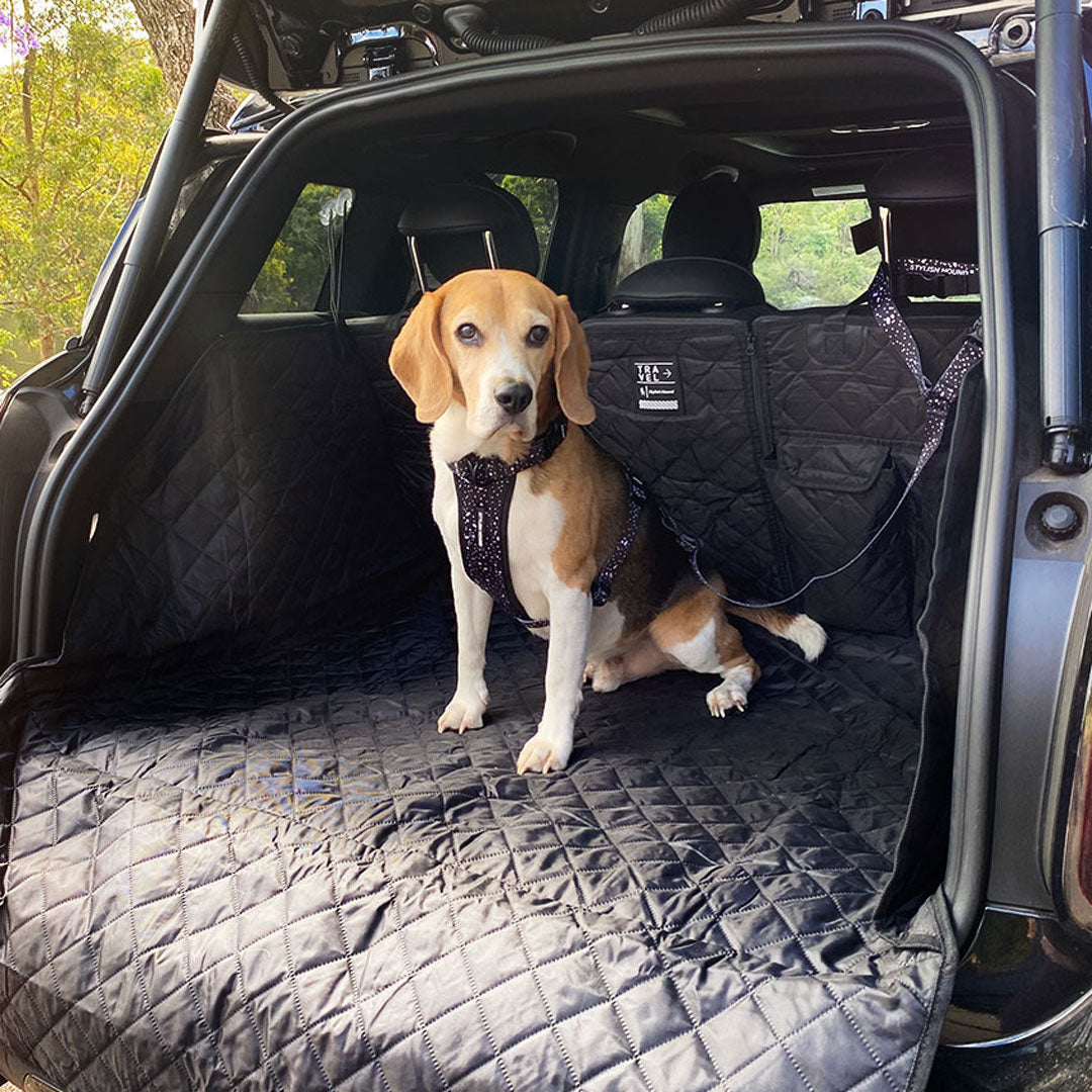Black Car Boot Cover with Drawstring Bag