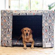 Hounds Quilted Crate Cover