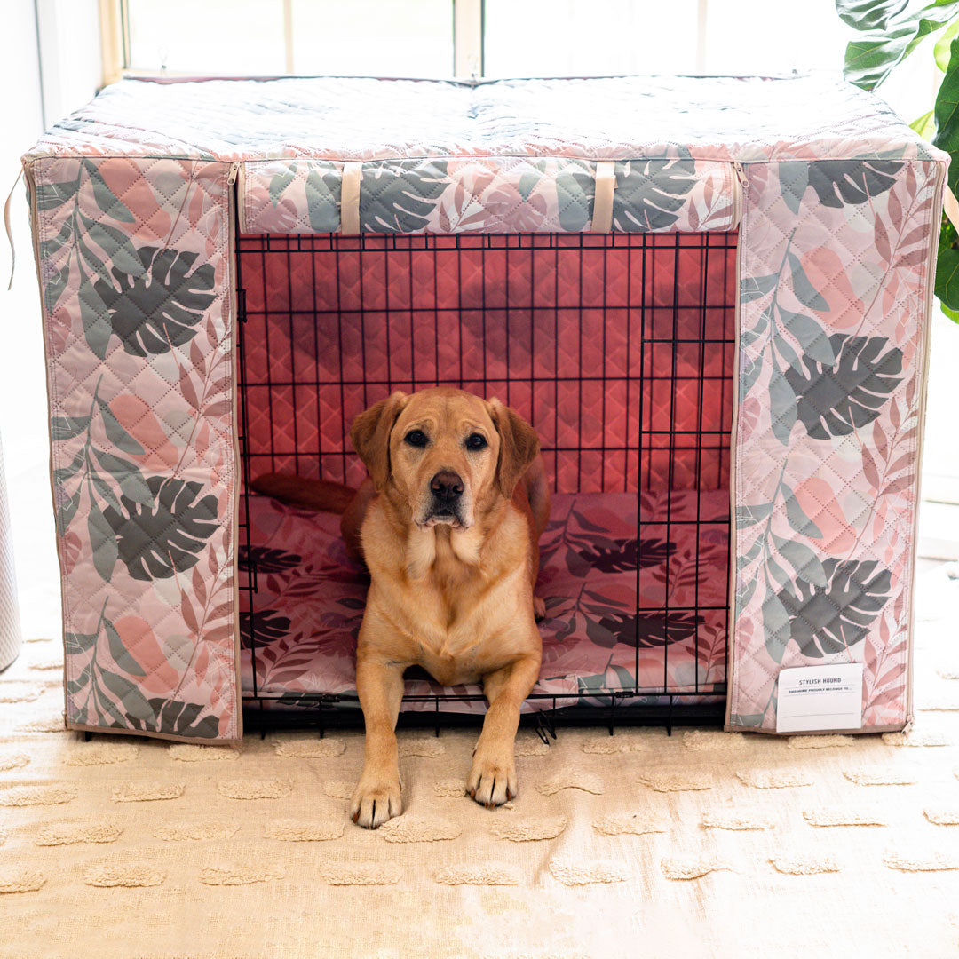 Pink dog crate covers sale